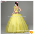 2017 Female Formal Sleeveless Yellow Ball Gown Wedding Dress